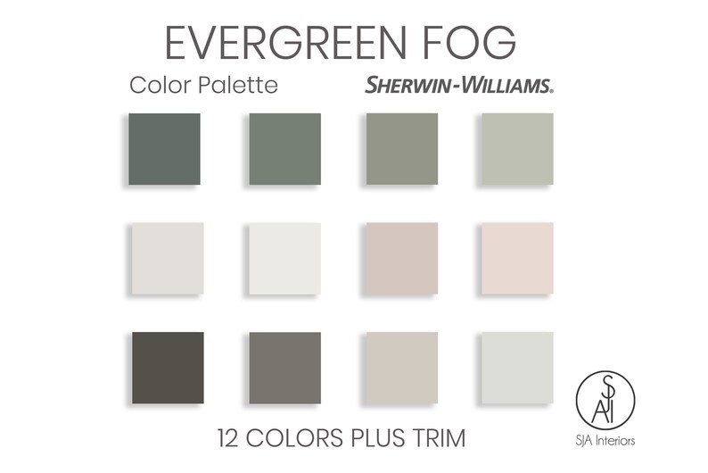 Sherwin Williams Color of the Year 2022 Evergreen Fog Paint Etsy
