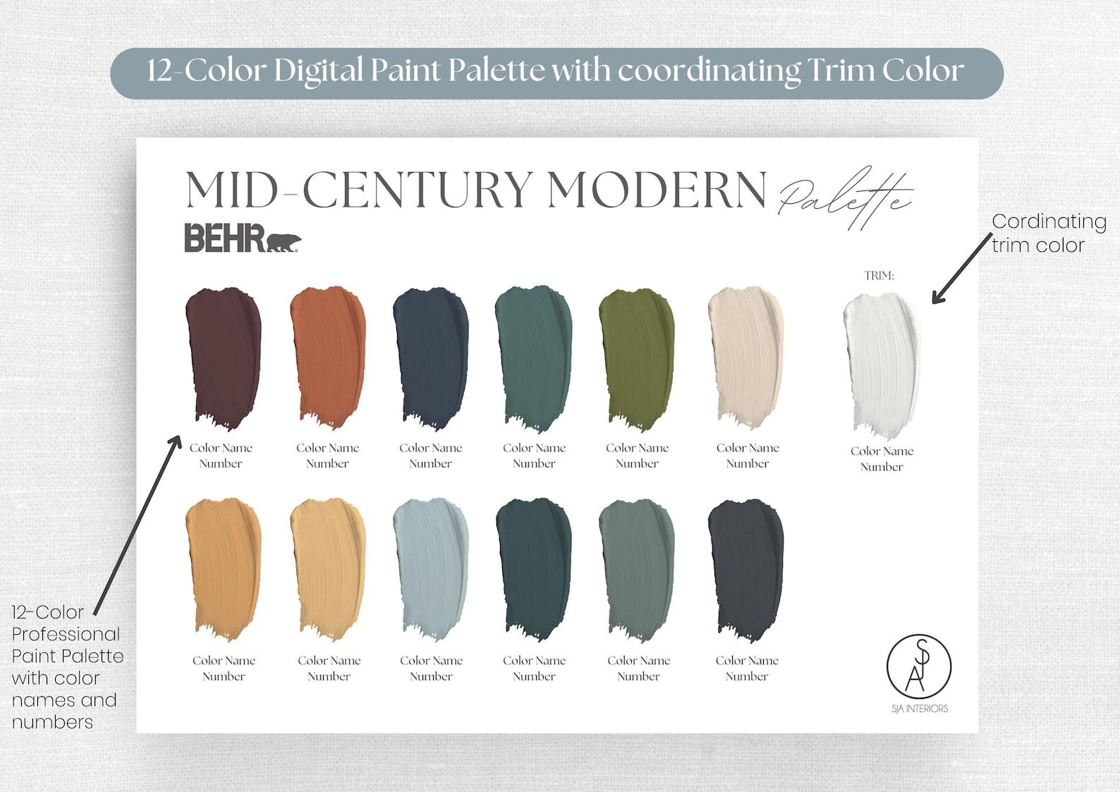 Behr Mid-century Modern Paint Palette | Coordinating Color Scheme ...