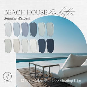 Beach House Paint Palette | Sherwin Williams | Interior Paint Colors | Professional Color Scheme | Interior Design
