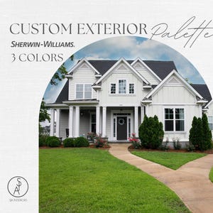3-Color Custom Exterior Paint Palette | Exterior Rendering | Sherwin Williams | Interior Design | e-design
