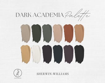Dark Academia Paint Palette: Sherwin Williams Color Scheme (Digital Download)