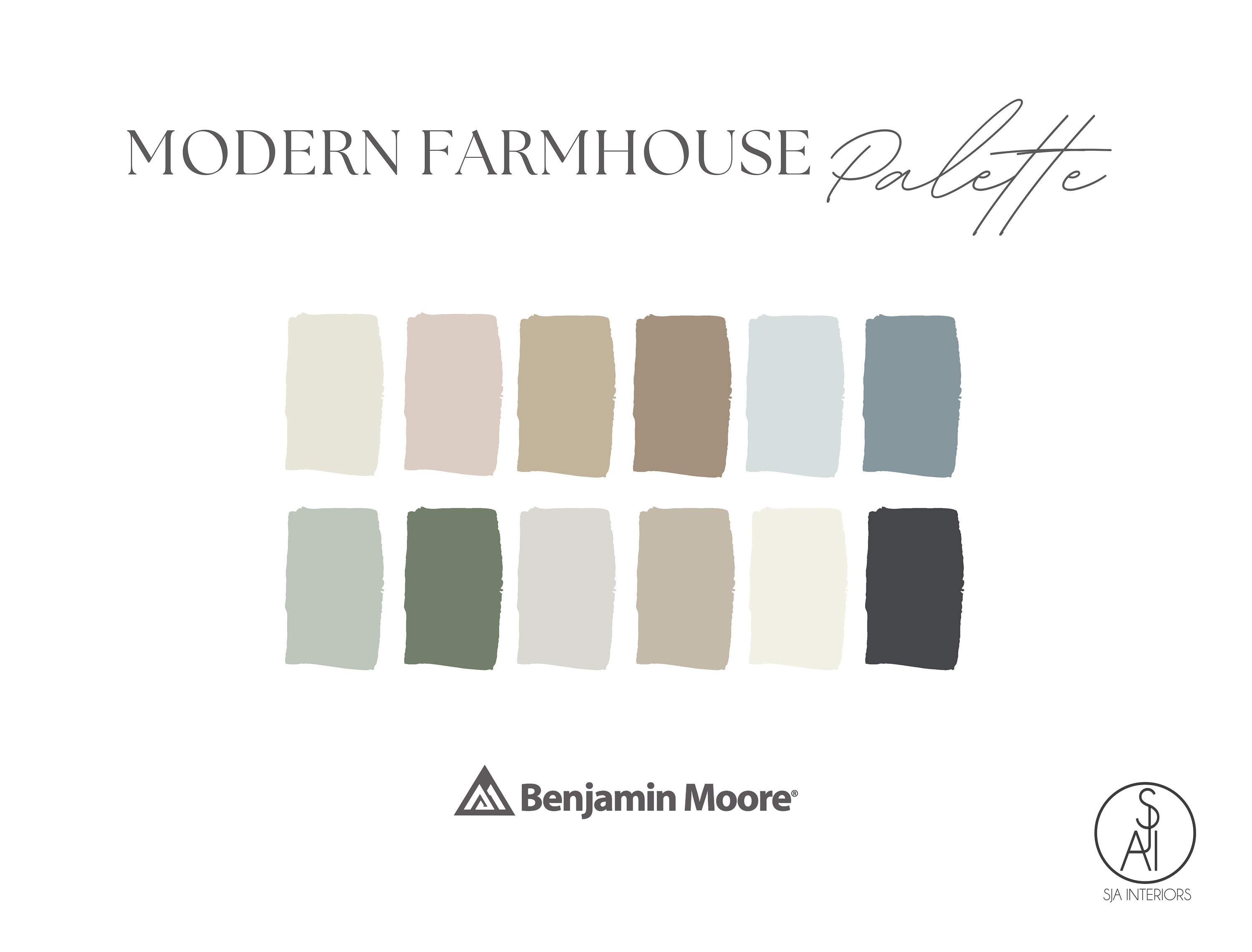 Modern Farmhouse Paint Color Palette Benjamin Moore Professional Color ...