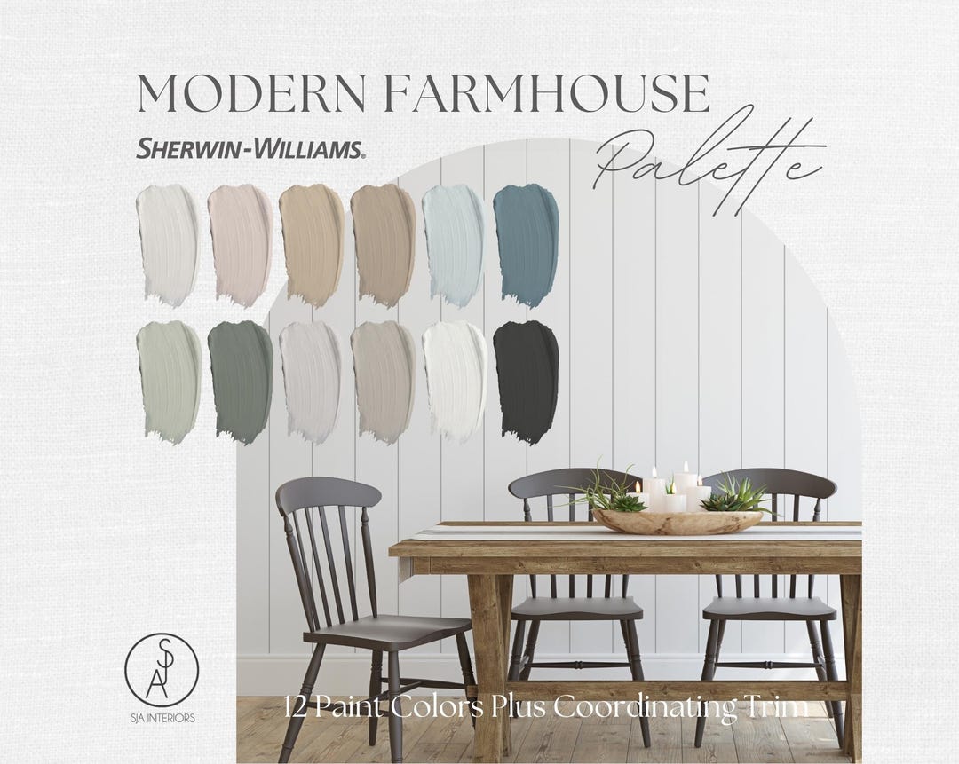 Modern Farmhouse Paint Palette: Sherwin Williams Interior Colors ...