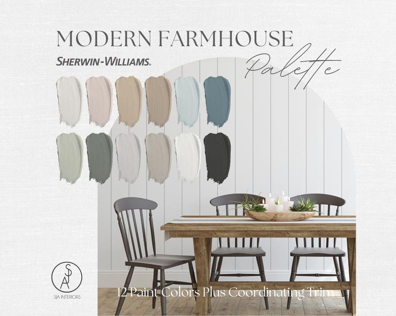 Modern Farmhouse Paint Palette: Sherwin Williams Interior Colors ...