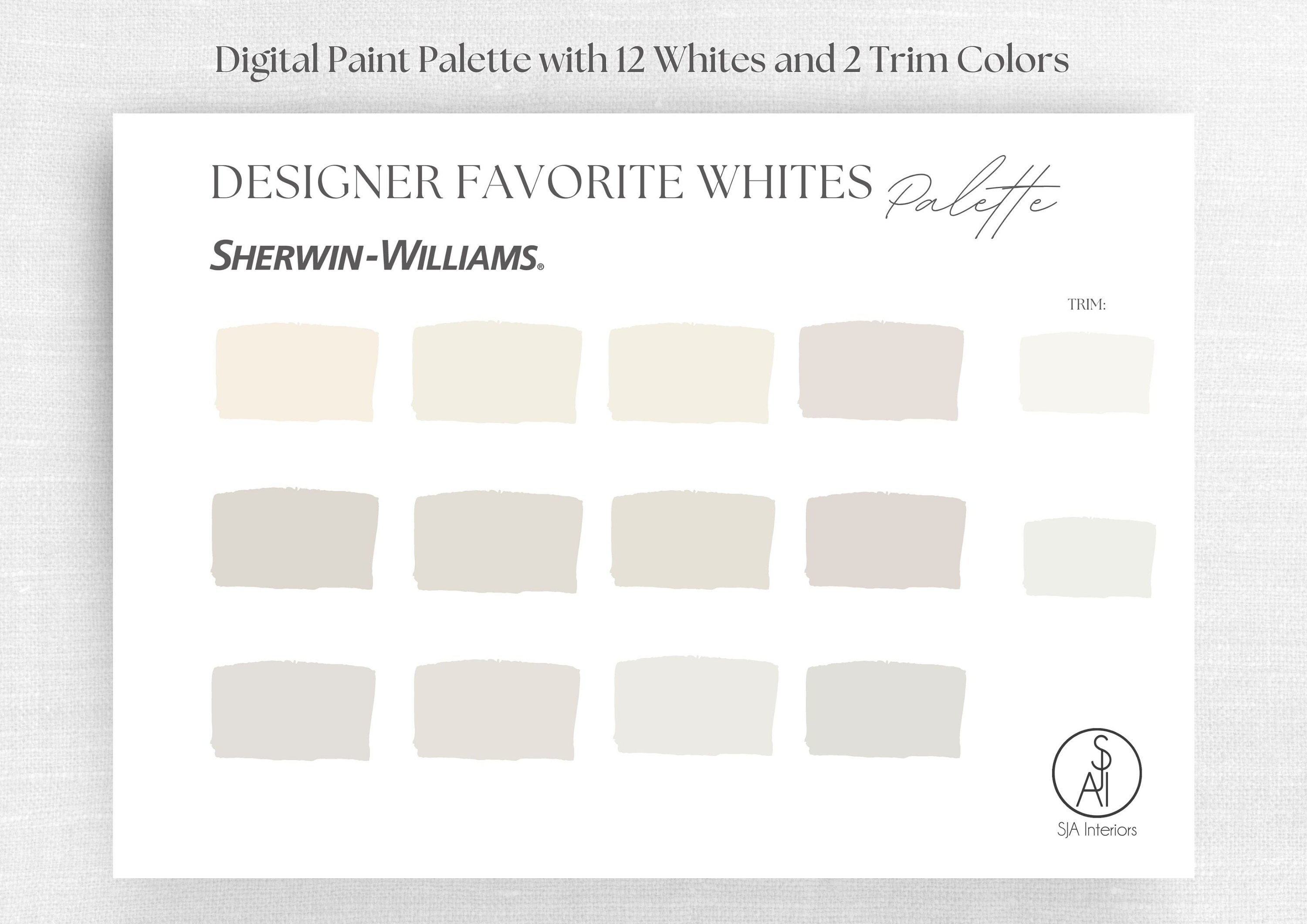 Interior Designer Favorite Whites Sherwin Williams Paint Color Palette