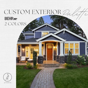 2-Color Custom Exterior Paint Palette | Exterior Rendering | Behr | Interior Design | e-design