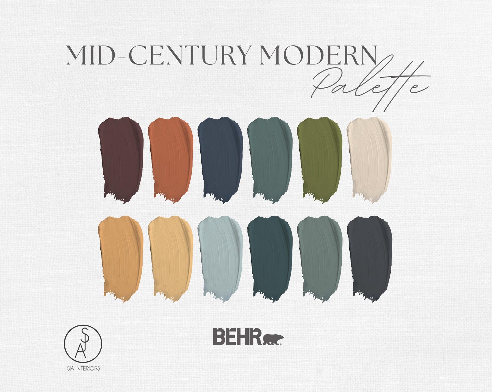 Behr Mid-century Modern Paint Palette | Coordinating Color Scheme ...