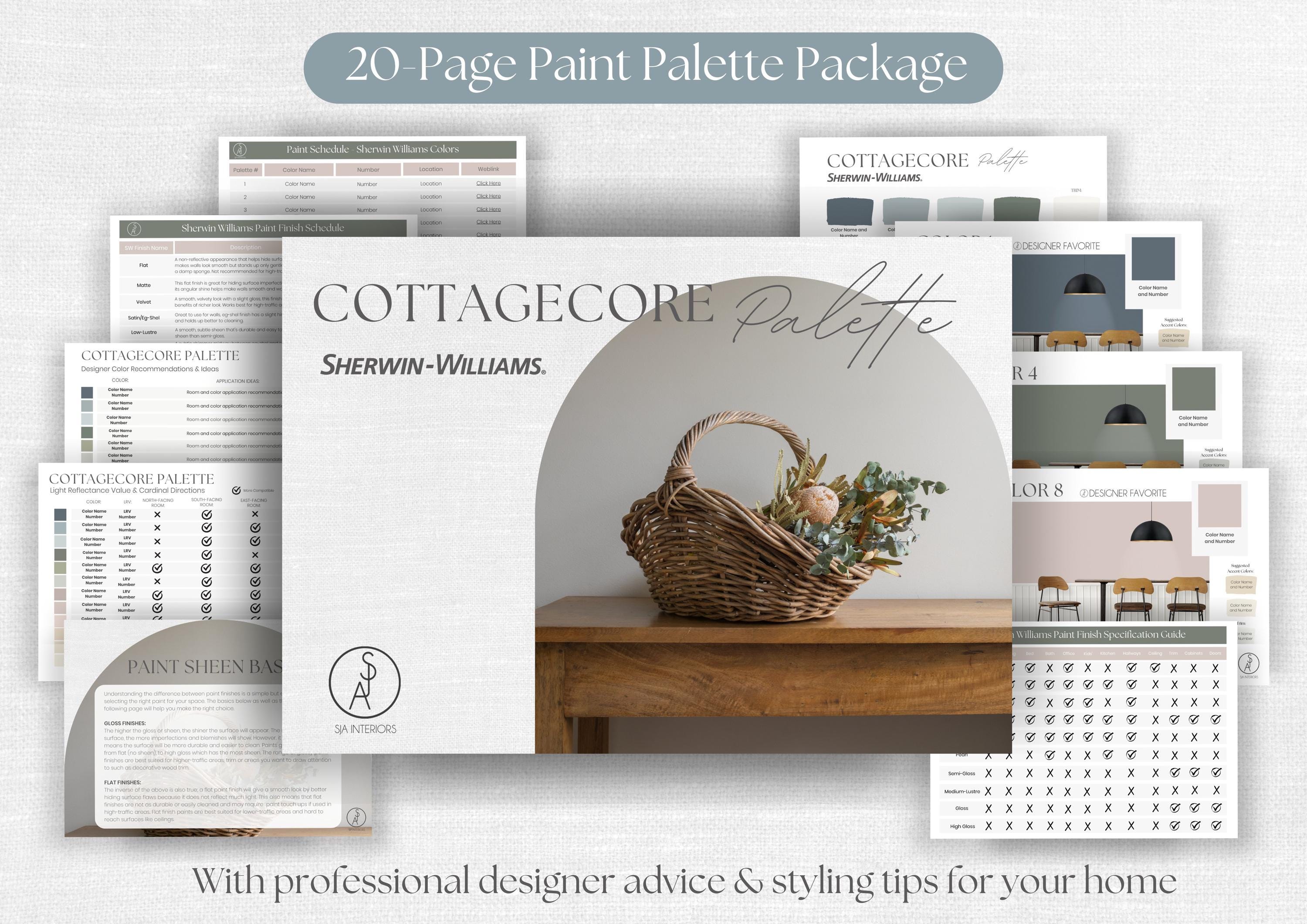 Cottagecore Paint Palette | Sherwin Williams | Professional Color ...