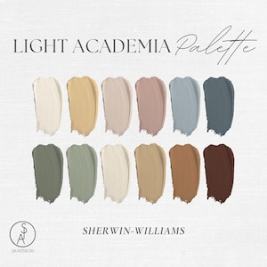 Light Academia Paint Palette | Sherwin Williams Whole-Home Color Scheme | Digital Download