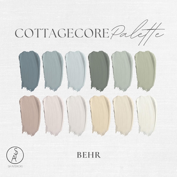 Palette de peinture Cottagecore | Behr | Gamme de peinture professionnelle | Conception électronique | Design d'intérieur