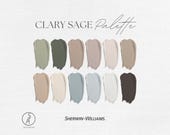 Clary Sage Sherwin Williams Paint Palette: Interior Design Scheme (Digital Download)
