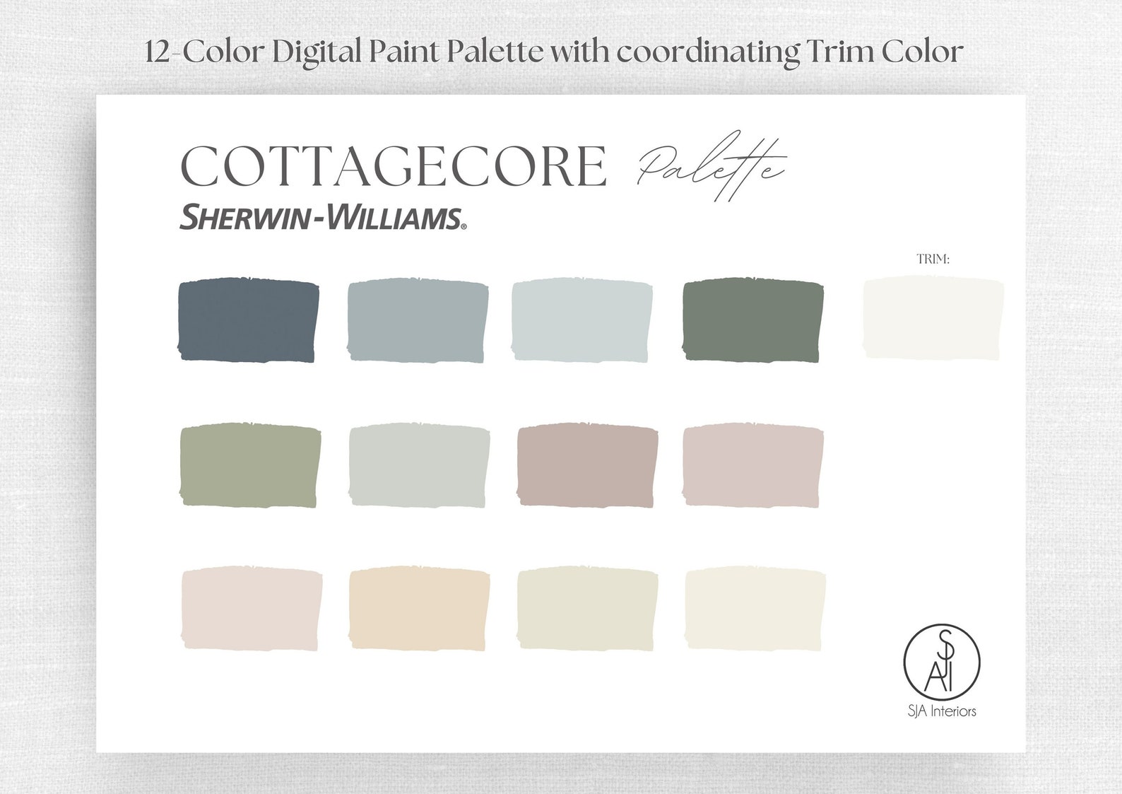 Cottagecore Paint Palette | Sherwin Williams | Professional Color ...