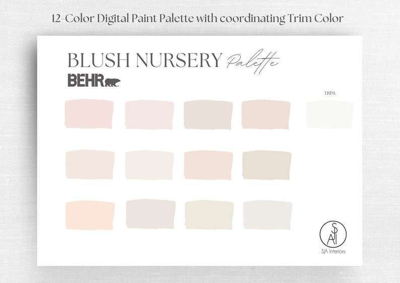 Blush Nursery Paint Palette Behr Edesign Professional Paint Scheme