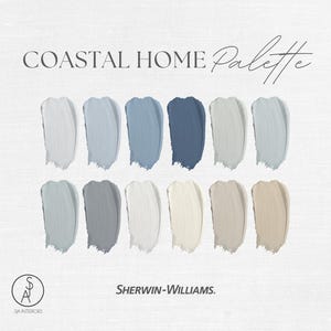 Coastal Home Paint Palette | Sherwin Williams | Interior Paint Colors | e-design | Interior Design