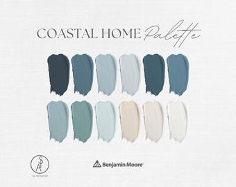 Coastal Home Paint Palette | Benjamin Moore | Professional Paint Scheme | e-design | Interior Design