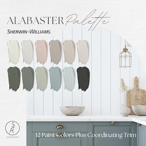 Alabaster Paint Palette | Sherwin Williams | Interior Home Paint Colors | Professional Color Scheme | Interior Design