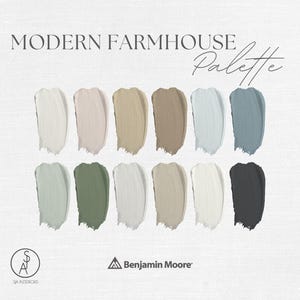 Modern Farmhouse Paint Color Palette | Benjamin Moore | Professional Color Selection | e-design | Interior Design