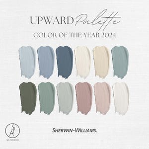 Color of The Year 2024 Upward Paint Palette | Sherwin Williams | Interior Paint Color Scheme | e-design | Interior Design