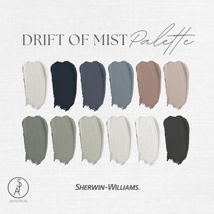 Drift of Mist Interior Paint Palette | Sherwin Williams Color Palette | Professional Paint Scheme | e-design | Interior Design