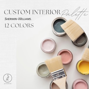 12-Color Custom Interior Paint Palette, Sherwin Williams, Custom Paint Color Consultation, Bespoke Interior Design, e-design