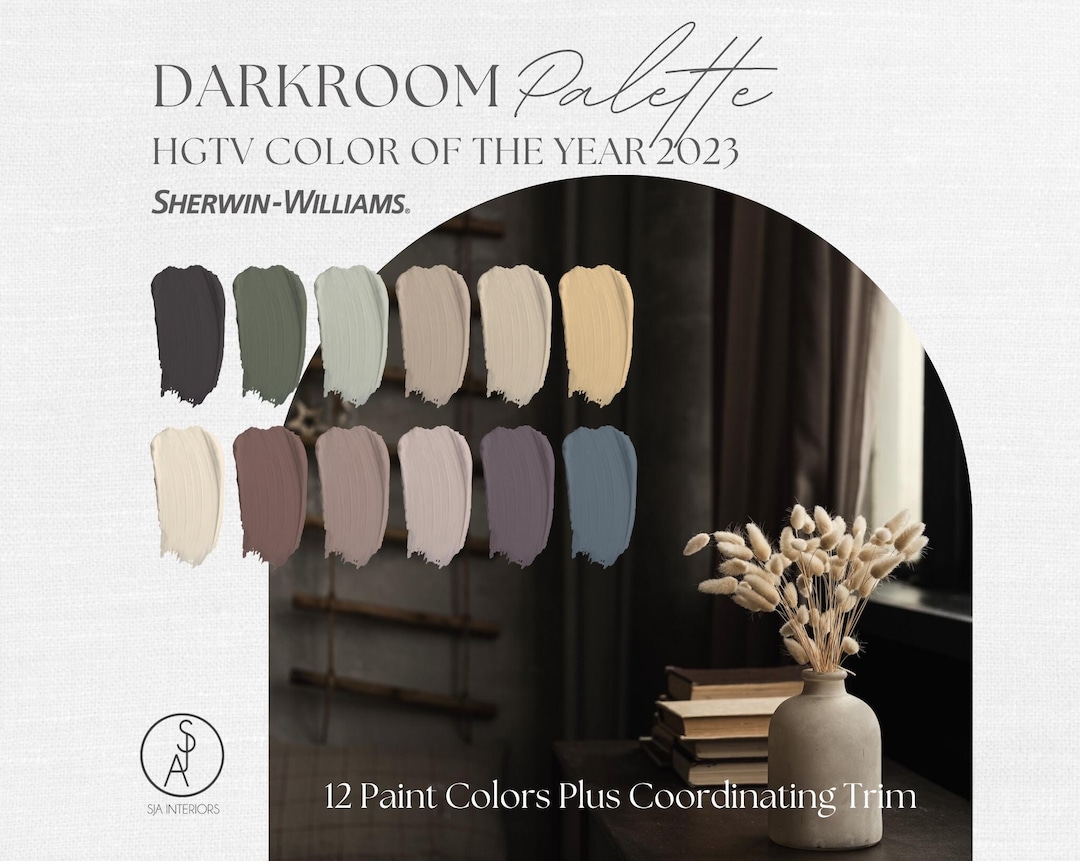 Sherwin Williams 2023 Darkroom Color Palette: Vintage Inspired Interior ...