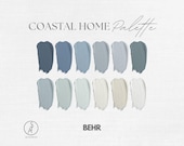 Coastal Home Interior Paint Palette: Behr Color Scheme (Digital Download)