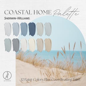 Coastal Home Paint Palette, Sherwin Williams, Innenfarben, e-design, Professional Paint Scheme, Innenarchitekt