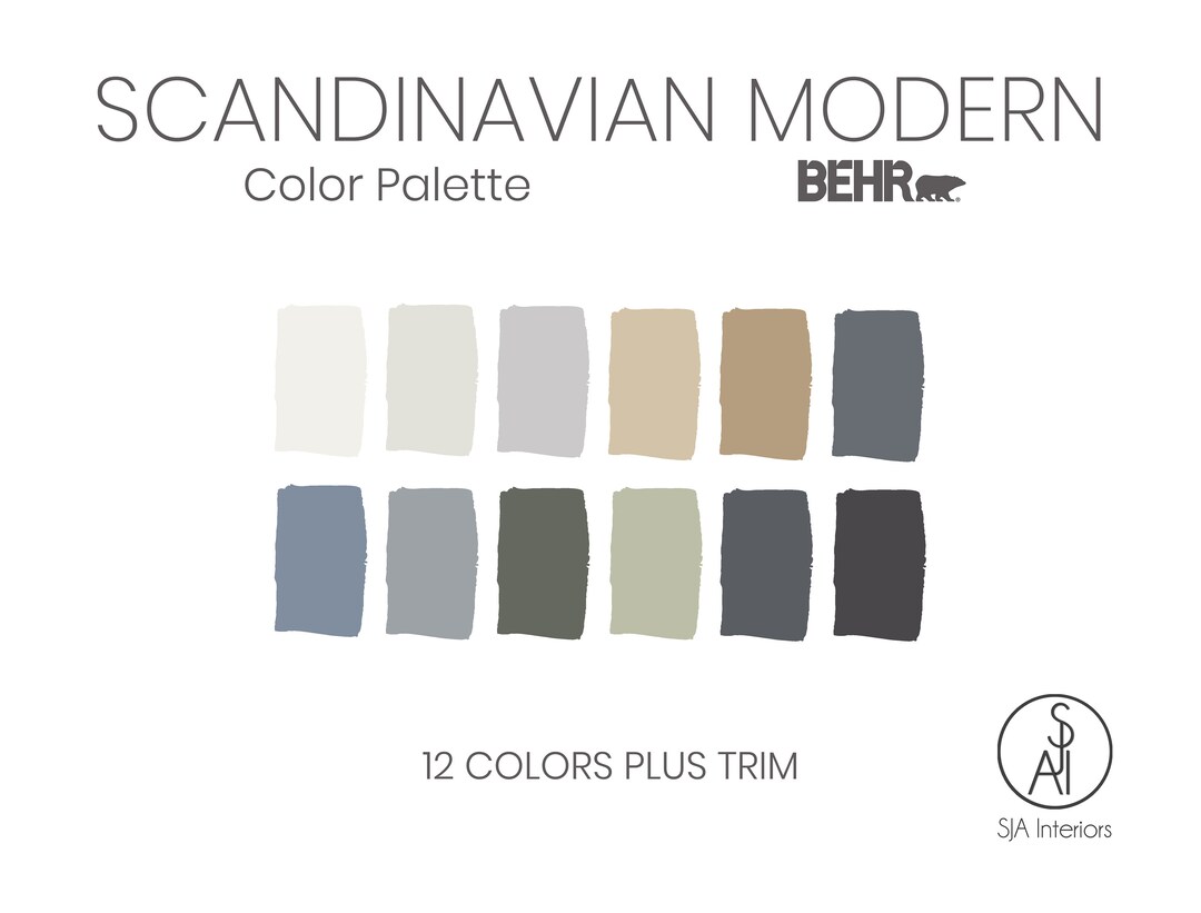 Scandinavian Modern Color Palette Behr Professional Paint Etsy