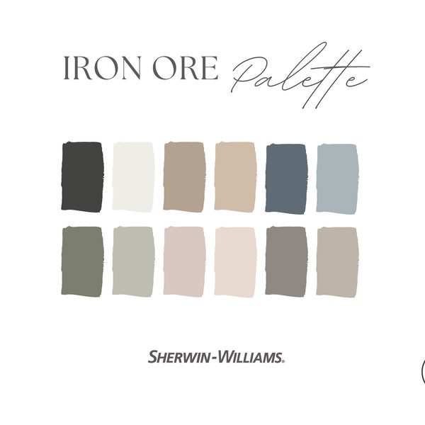 Iron Ore Paint Palette | Sherwin Williams Color Palette | Professional Paint Scheme | e-design | Interior Design