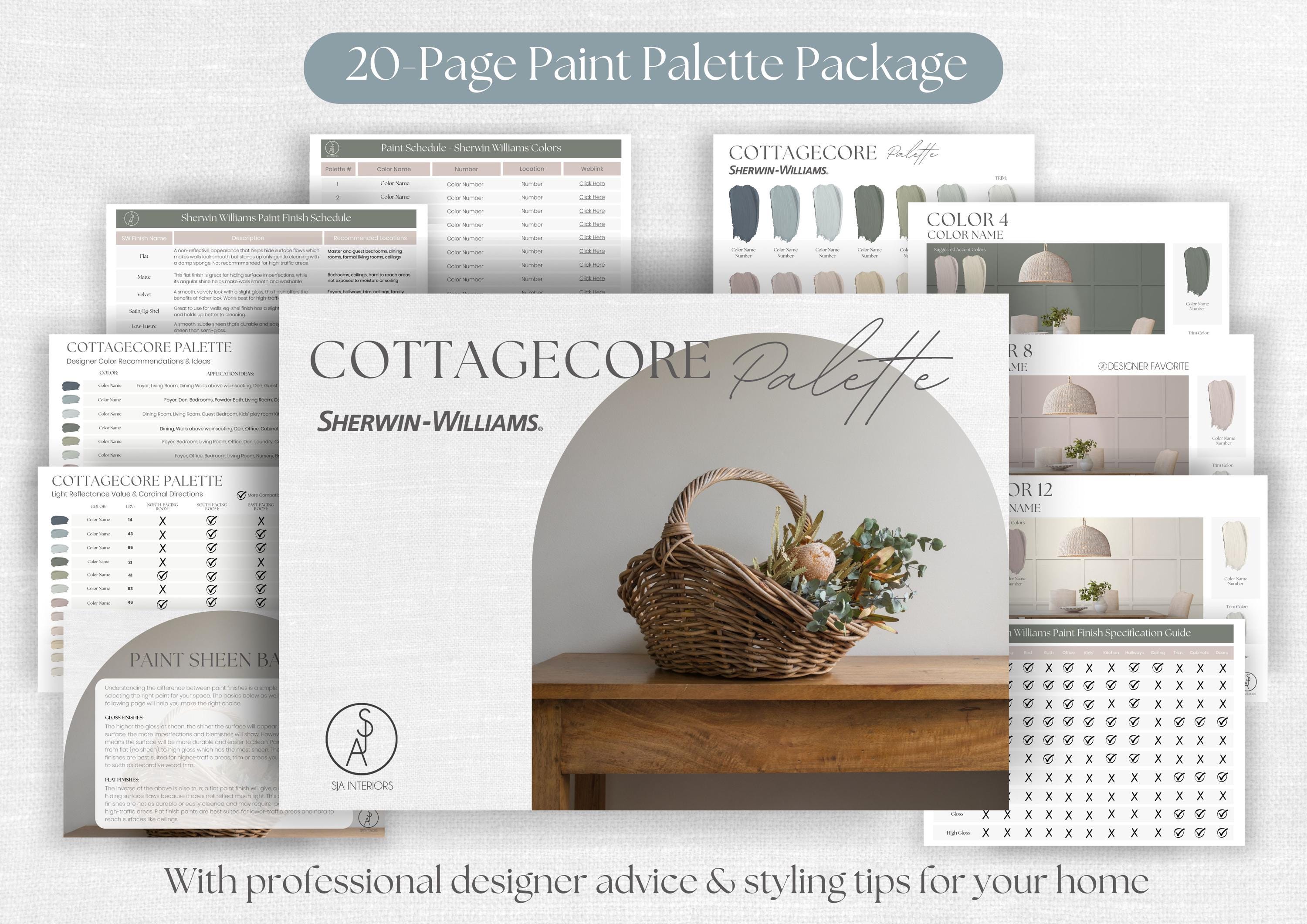Cottagecore Paint Palette | Sherwin Williams | Professional Color ...