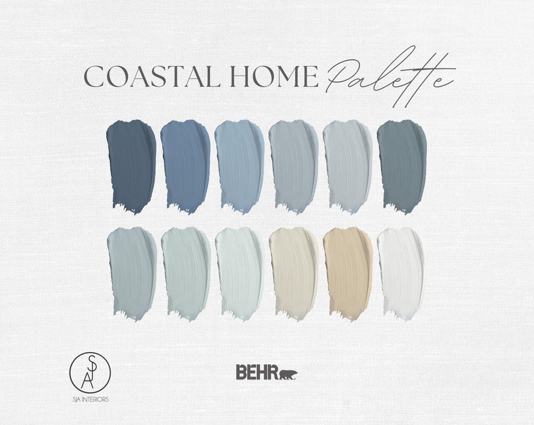 Coastal Home Interior Paint Palette: Behr Color Scheme (digital ...