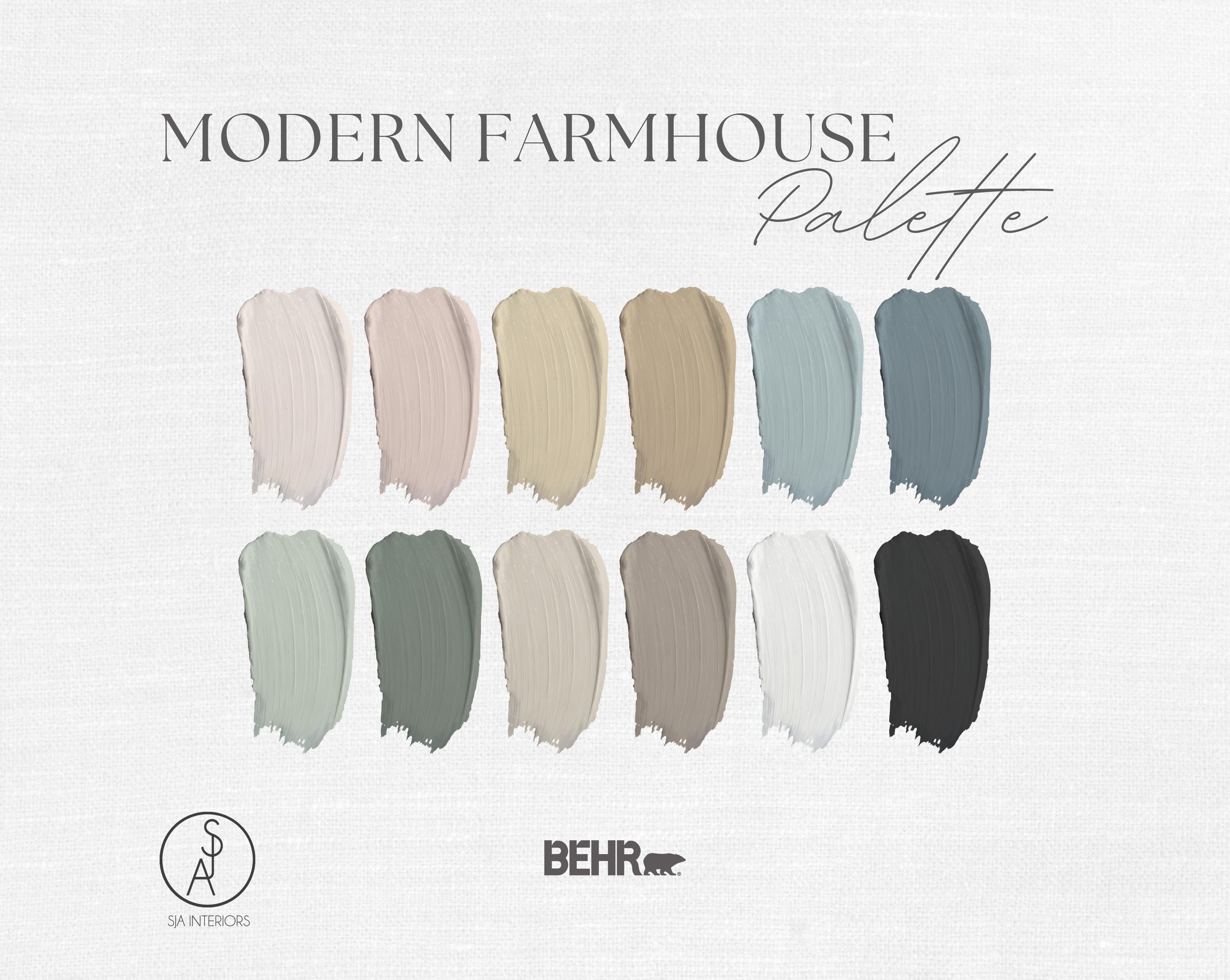 Modern Farmhouse Behr Paint Palette: Interior Design Guide (PDF Download) -  Etsy Israel, image size:3000x2390
