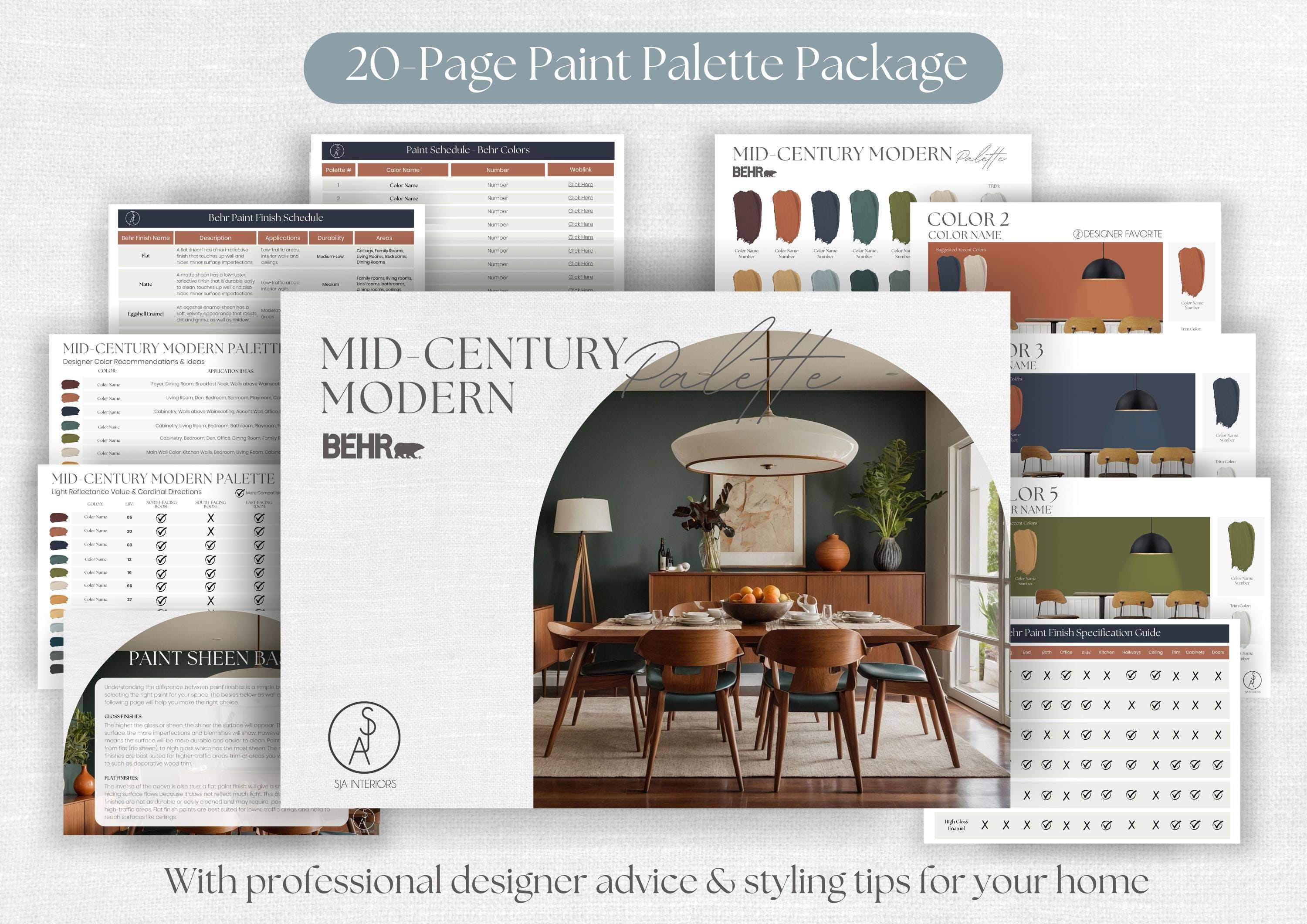 Behr Mid-century Modern Paint Palette | Coordinating Color Scheme ...
