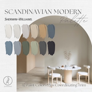 Scandinavian Paint Color Palette: Sherwin Williams Interior Design (Digital Download)