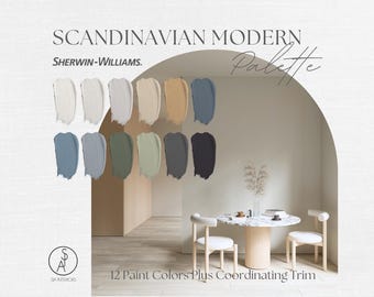 Scandinavian Paint Color Palette: Sherwin Williams Interior Design (Digital Download)