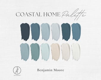 Coastal Home Paint Palette | Benjamin Moore | Professional Paint Scheme | e-design | Interior Design