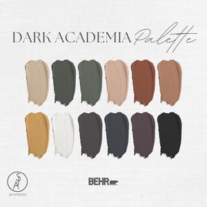 Dark Academia Paint Palette | Behr | Interior Paint Color Scheme | e-design | Interior Design