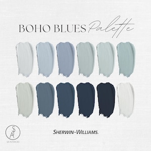 BoHo Blues Color Palette | Sherwin Williams | Designer Color Selection | e-design | Interior Design