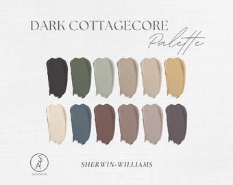 Dark Cottagecore Color Palette | Moody Paint Colors | Sherwin Williams Whole-Home Palette | Digital Download