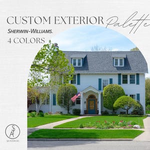 4-Color Custom Exterior Paint Palette | Exterior Rendering | Sherwin Williams | Interior Design | e-design