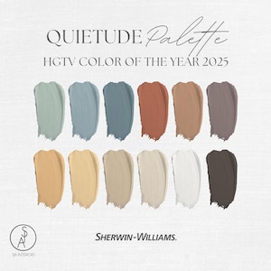 Color of The Year 2025 Quietude Paint Palette | Sherwin Williams | Interior Paint Color Scheme | e-design | Interior Design