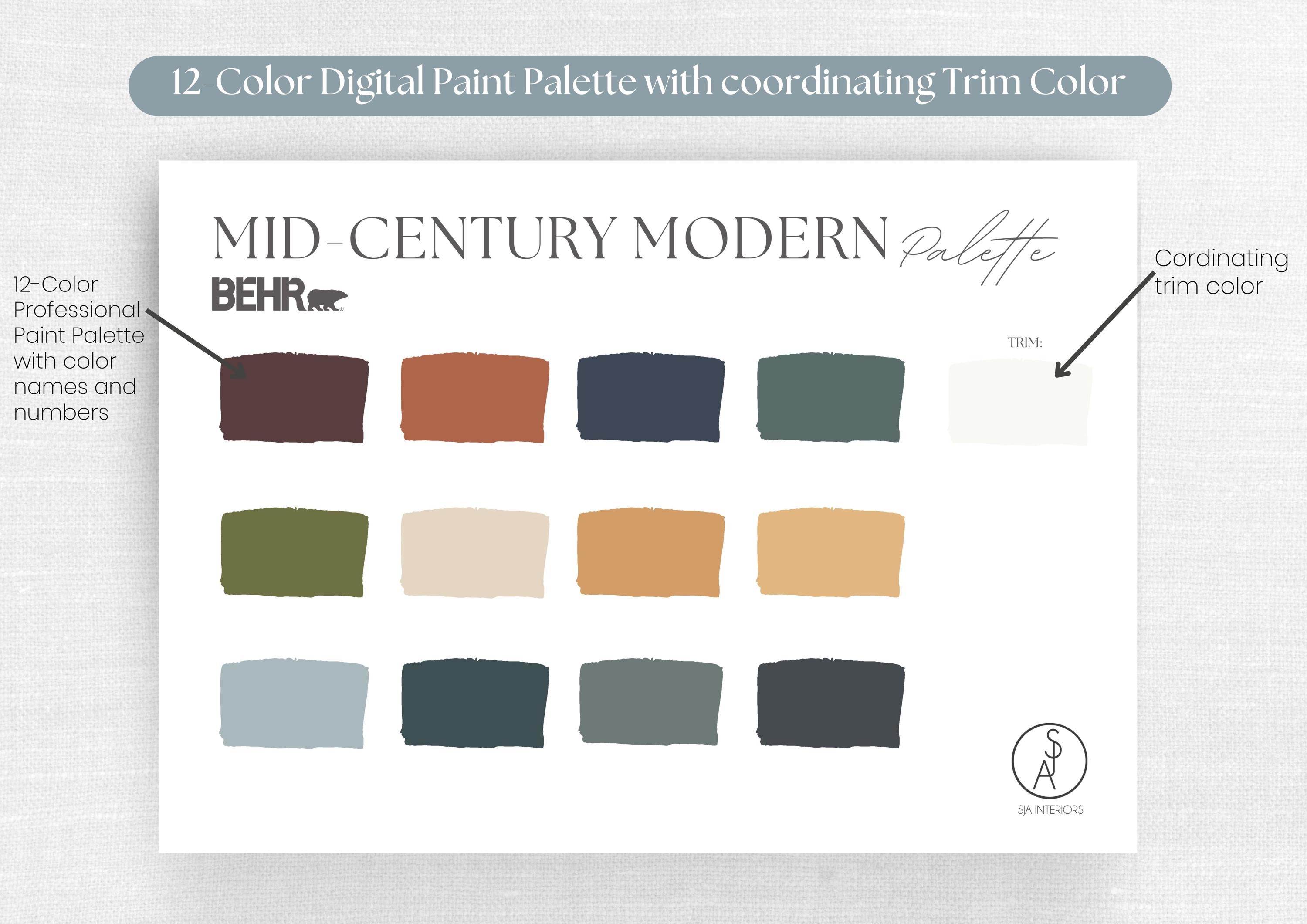 Behr Mid-century Modern Paint Palette | Coordinating Color Scheme ...