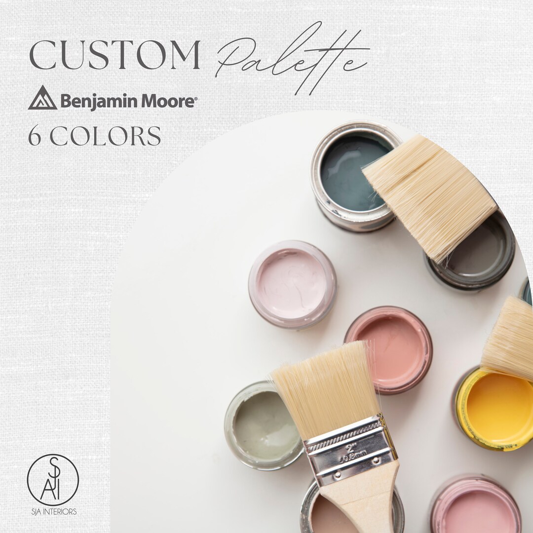 6color Custom Interior Paint Palette Benjamin Moore Etsy