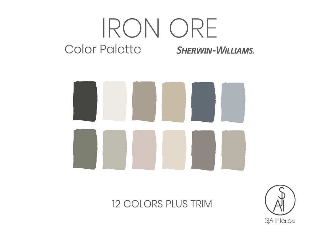 Iron Ore Paint Palette Sherwin Williams Color Palette Etsy