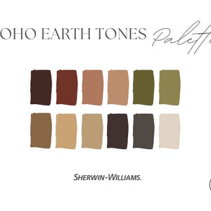 BoHo Earth Tones Paint Palette | Sherwin Williams | e-design | Professional Paint Scheme | Interior Design