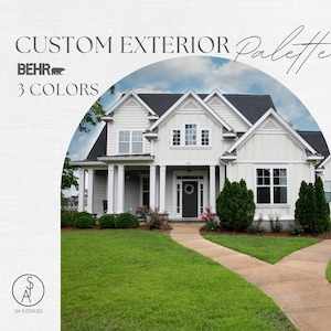 3-Color Custom Exterior Paint Palette | Exterior Rendering | Behr | Interior Design | e-design