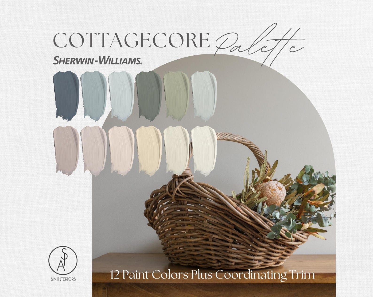 Cottagecore Interior Paint Palette: Sherwin Williams Color Scheme (PDF ...