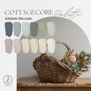 Cottagecore Paint Palette | Sherwin Williams | Interior Paint Colors | Professional Color Scheme | e-design | Interior Designer