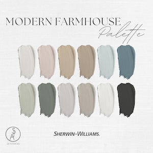 Modern Farmhouse Color Palette | Sherwin Williams | Interior Paint Palette | e-design | Interior Design