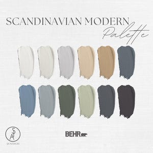 Skandinavische moderne Farbpalette | Behr | Professionelles Farbschema | Innengestaltung | entworfen